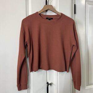Forever 21 womens burnt orange size small sweater shirt knit fall K319